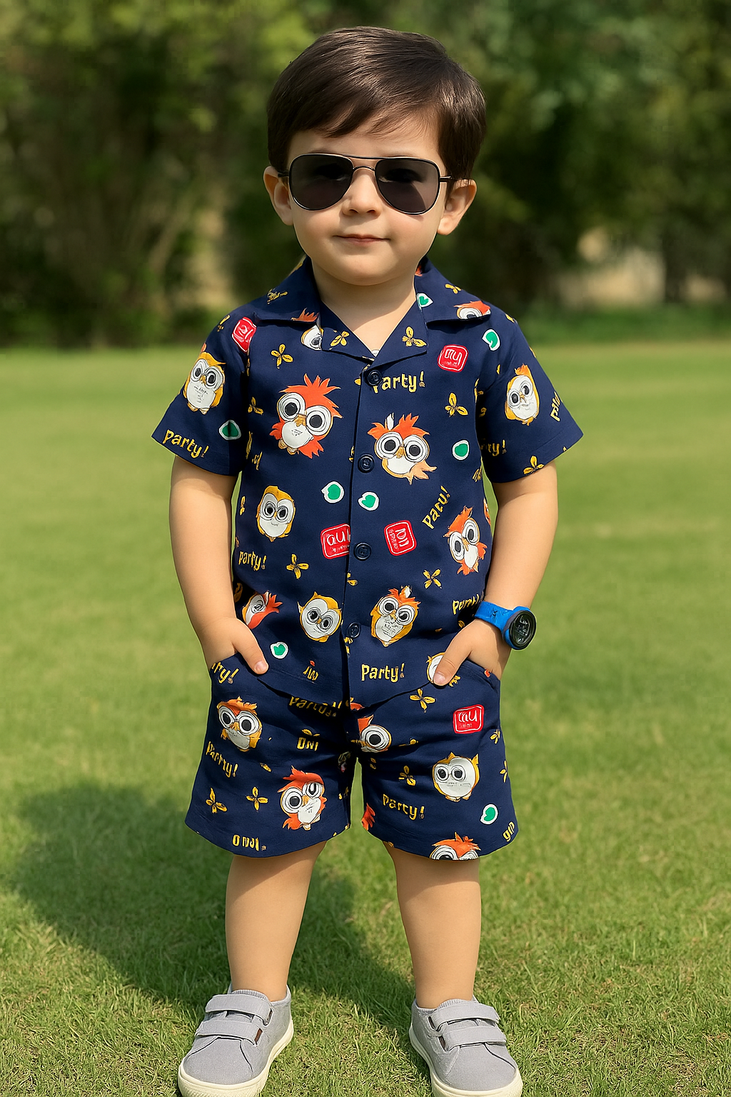 Premium Quality Baby Boy/Girl Co-ord Suit - Blue Cartoon