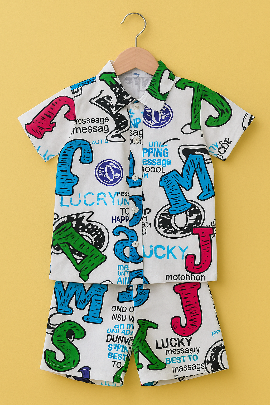 Premium Quality Baby Boy/Girl Co-ord Suit - White Alphabet