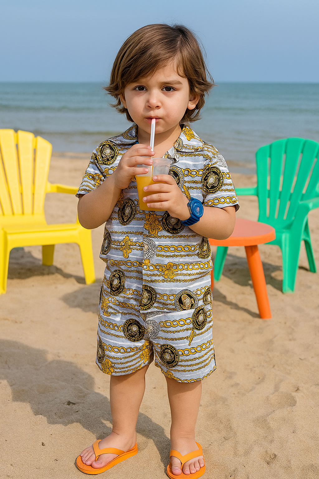 Premium Quality Baby Boy/Girl Co-ord Suit - Grey Ver-sache