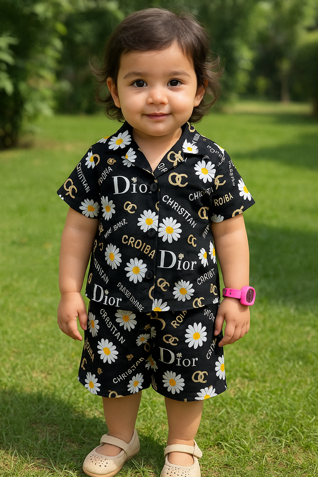 Premium Quality Baby Boy/Girl Co-ord Suit - D-i-o-r Flower